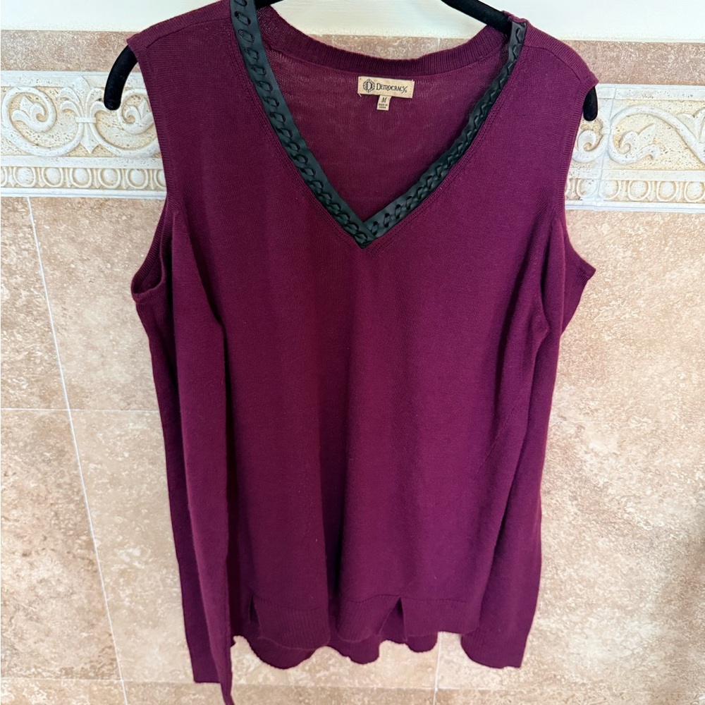 Democracy Deep Purple V-Neck Tank Top